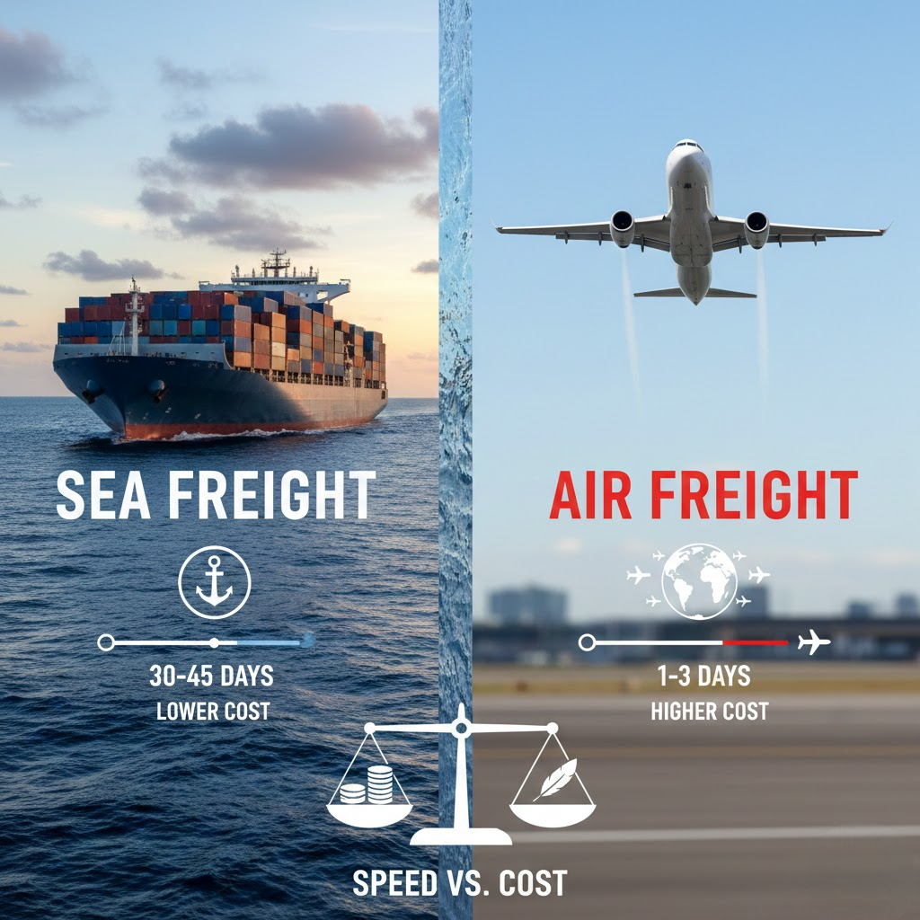 Sea freight vs air freight